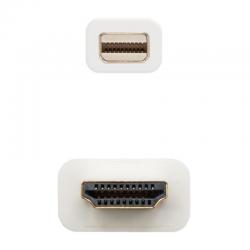 Nanocable Cable Conversor Mini DP/ HDMI 2 M Blanco